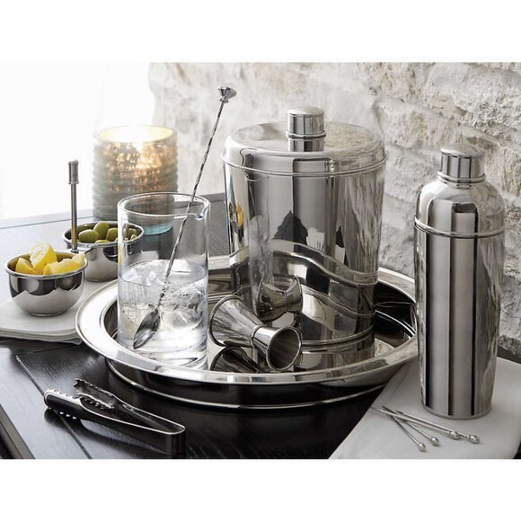 NEW $88 15" Crate & Barrel Easton Stainless Steel Serving / Bar Tray - Picture 4 of 5